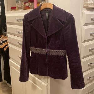 purple velvet blazer